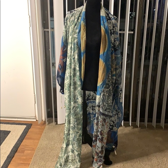 Free People Keeping Up with the Kimono Blue Multi - Picture 5 of 10